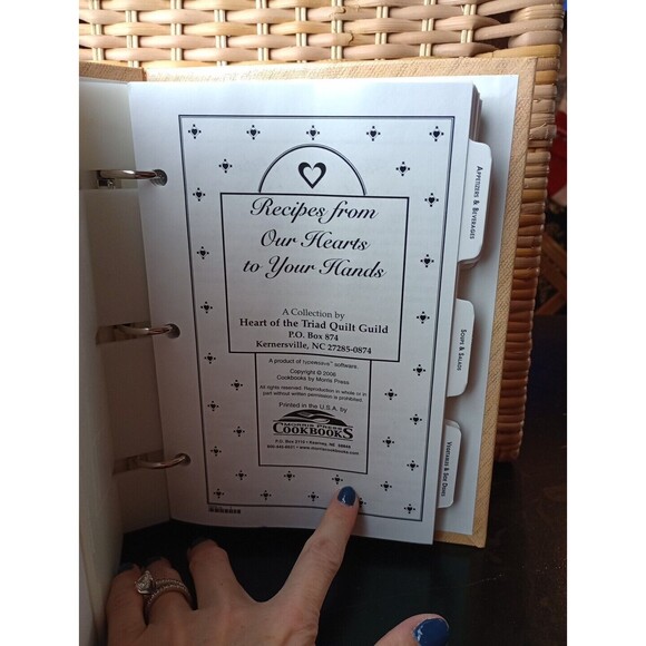 Heart Of The Triad Quilt Guild Cookbook Kernersville, NC 2006 Hardcover Binder - Picture 2 of 7